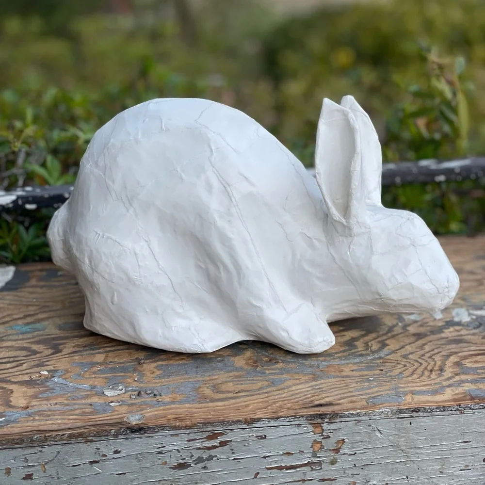 Crate & Barrel paper mache bunny rabbit Spring Easter Decor